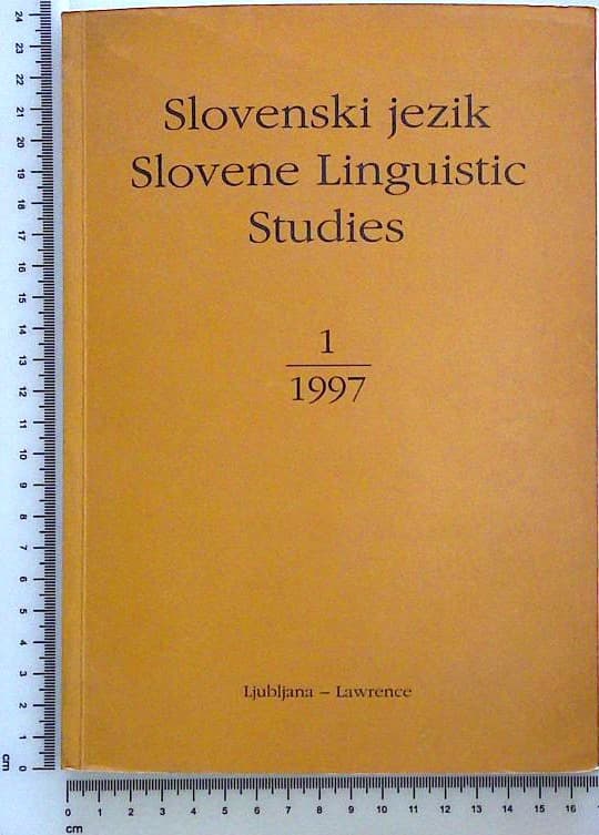 Slovenski jezik - Slovene Linguistic Studies 1/1997