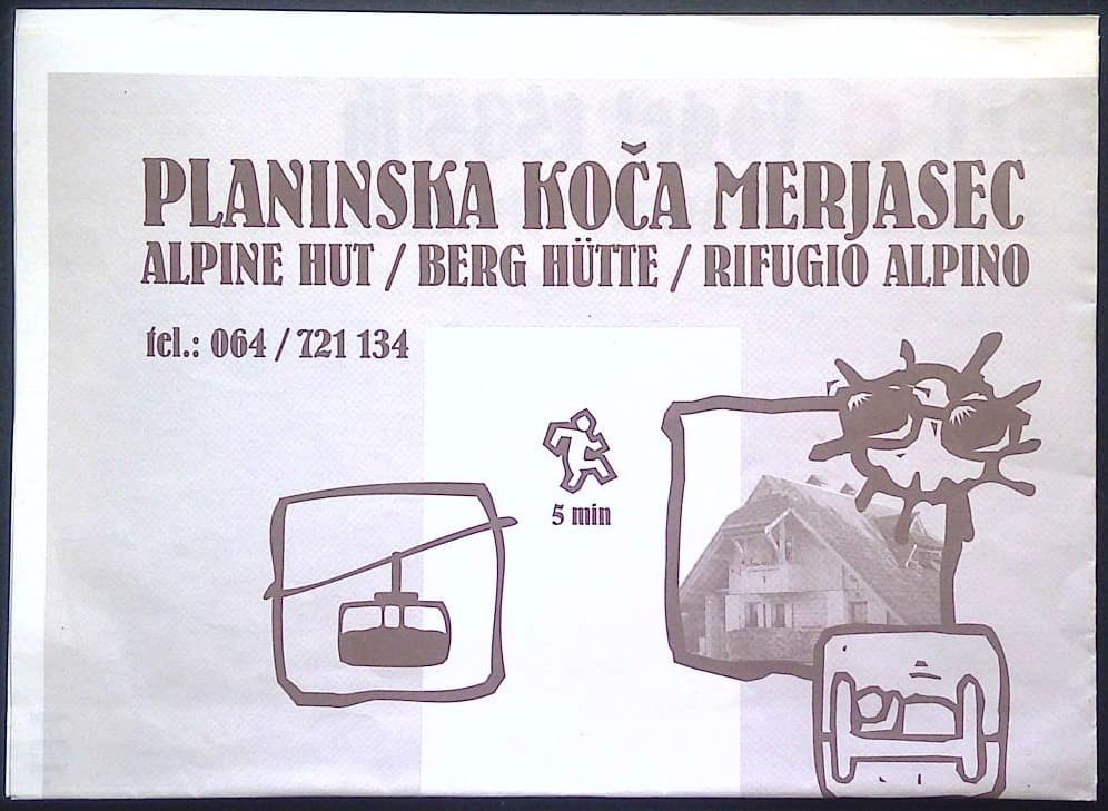 Planinska koča Merjasec - Vogel 1535m