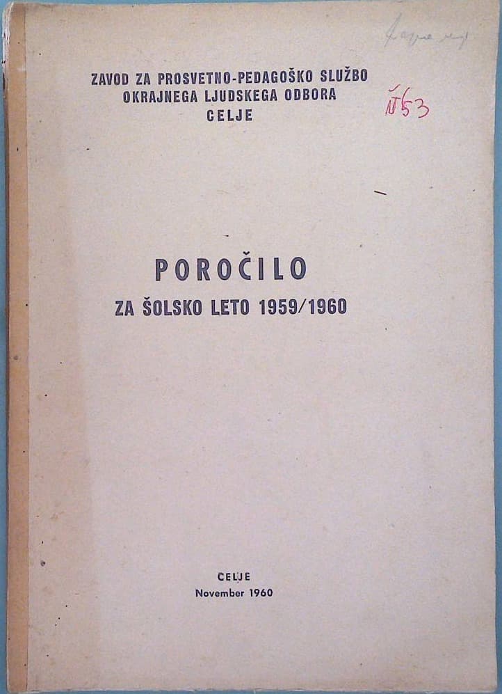 Poročilo za šolsko leto 1959/1960