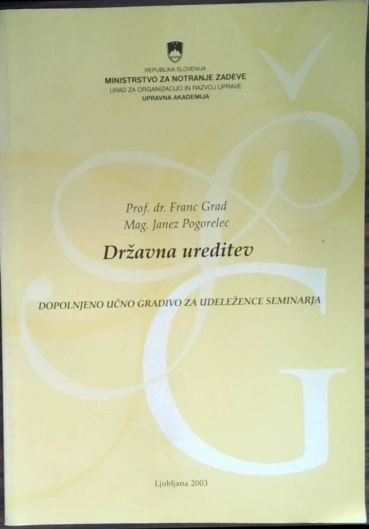 Državna ureditev - Dopolnjeno učno gradivo za udeležence seminarja