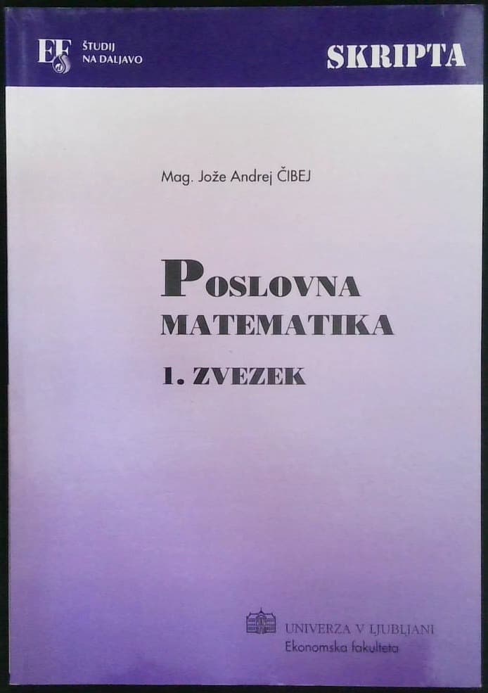 Poslovna matematika 1. zvezek