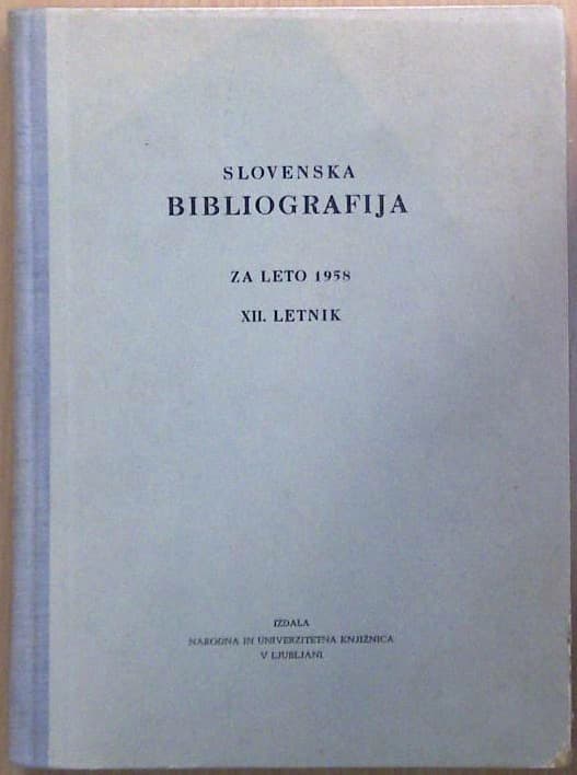 Slovenska bibliografija za leto 1958