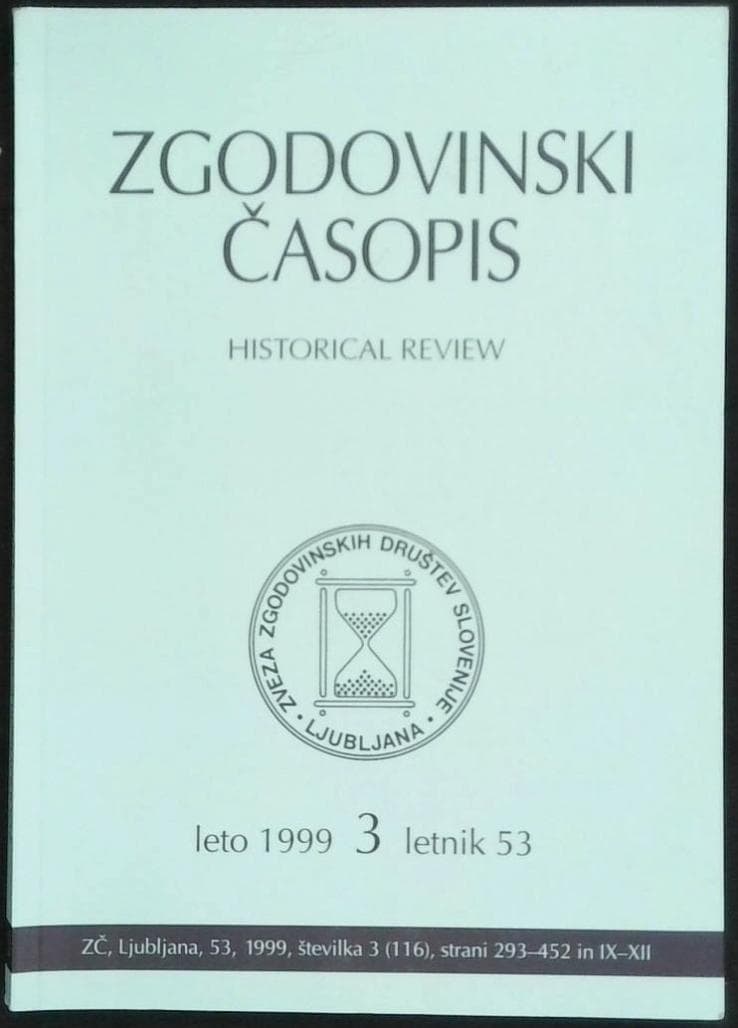 Zgodovinski časopis - letnik 53, leto 1999, št. 3 (116)
